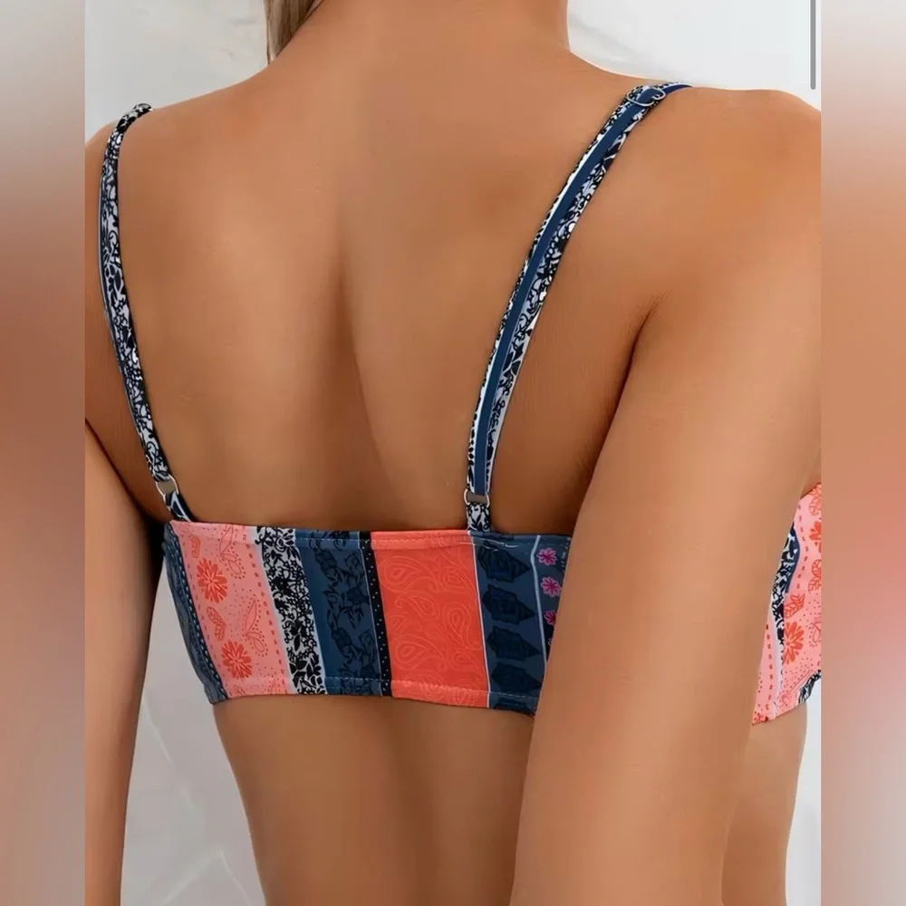Striped Multicolor Bikini Set - Picture 8 of 10